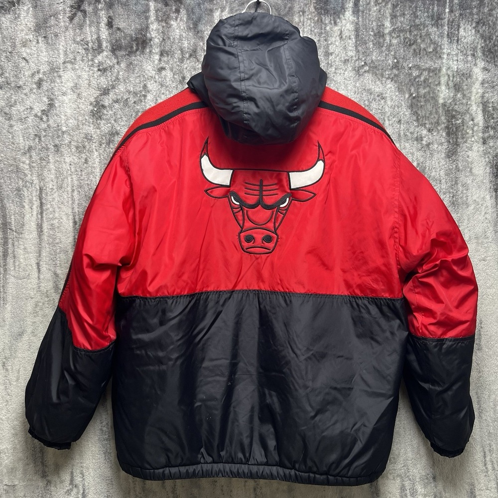 Chicago Bulls VTG 90s Starter‎ NBA Zip Jacket Coat Youth Boy Size Large Jordan